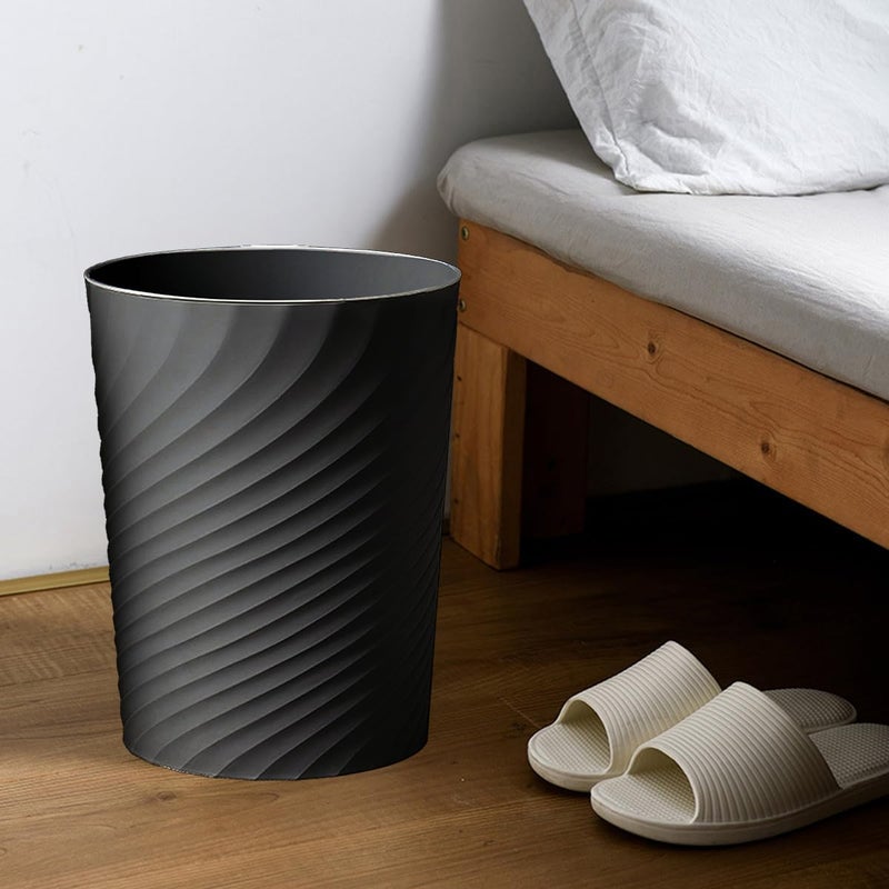HOLTPHILI Bathroom Trash Can 1.8 Gallon Small Waste Basket Garbage Can for Bedroom Office Kitchen, 2 Pcak Black - Image 5
